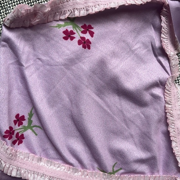 🍒 Retro Floral Pastel Pink Crop Top , Size: Small - Picture 8 of 14